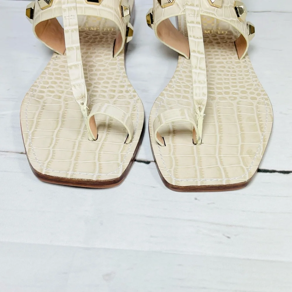 Vince Camuto Dailette Sandals Womens Size 8.5M Slingback Croc‎ Print Studded